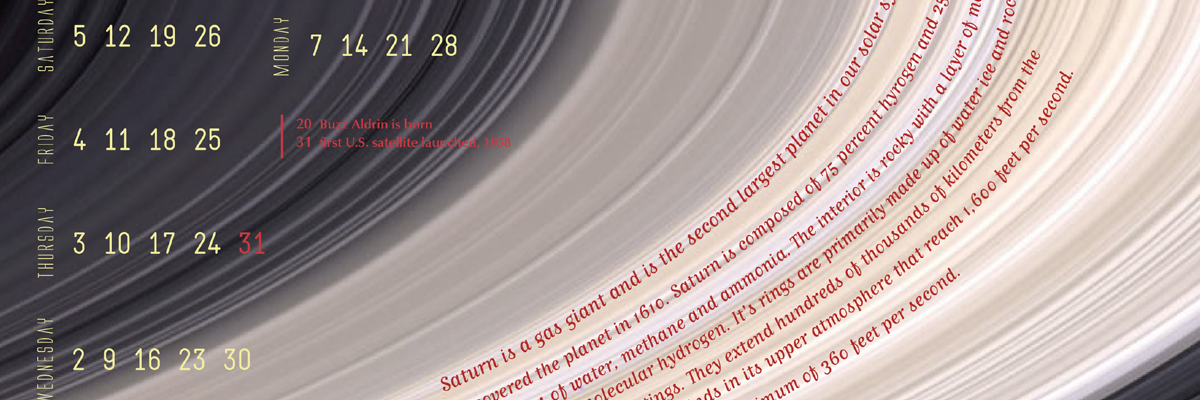 Saturn Calendar Page